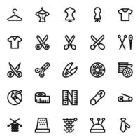 schets pictogrammen voor naaien. vector