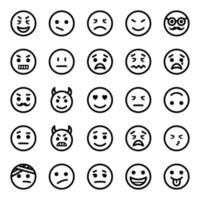 schets pictogrammen voor smiley gezicht. vector