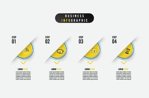 bedrijf infographic element met 4 opties, stappen, aantal vector sjabloon ontwerp