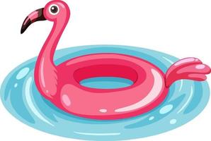 flamingo zwemmen ring in het water geïsoleerd vector