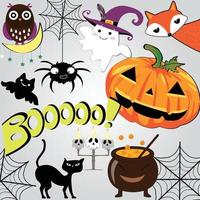 schattige zoete halloween doodle cartoon vector