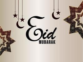 eid Mubarak feest wenskaart met creatief islamitisch patroon vector