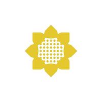 zonnebloem logo geel zonnebloem symbool vector
