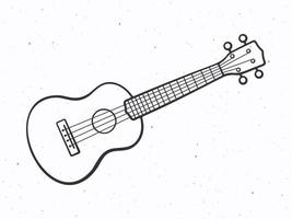 hand- getrokken tekening van klein klassiek gitaar vector