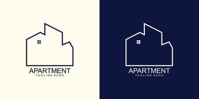 appartement met modern creatief logo ontwerp vector