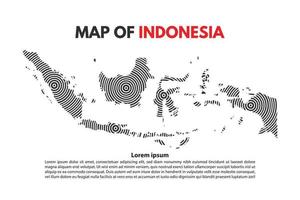 vrij Indonesië kaart in spiraal lijn vector ontwerp en typografie