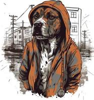 stedelijk stad dier hond vector ontwerp voor afdrukken