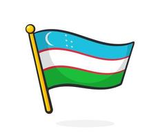 sticker vlag van Oezbekistan Aan vlaggestok vector