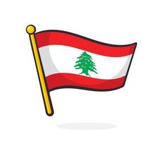 sticker vlag van Libanon Aan vlaggestok vector
