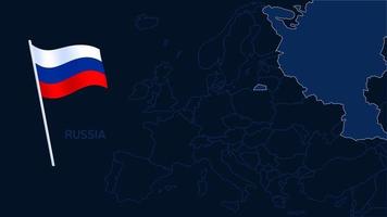 rusland op de kaart vectorillustratie van Europa. hoge kwaliteit kaart europa met grenzen van de regio's op donkere achtergrond met nationale vlag. vector