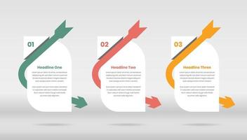 abstract stappen infographic tekst presentatie sjabloon ontwerp met gebogen pijl vorm vector