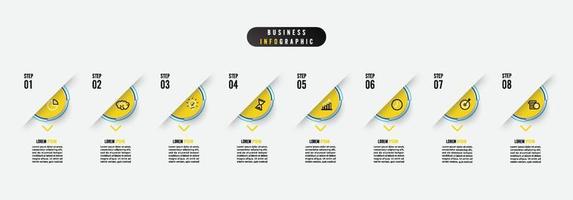 bedrijf infographic element met 8 opties, stappen, aantal vector sjabloon ontwerp