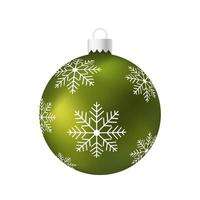 groene kerstboom speelgoed of bal volumetrische en realistische kleurenillustratie vector