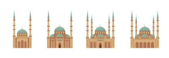 reeks van moslim moskee vector illustratie. eid mubarak, Ramadan kareem groet kaart. Turks reizen bestemmingen, toerisme