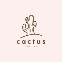 cactus logo, gemakkelijk lijn cactus ontwerp, groen fabriek vector, icoon, symbool, illustratie vector