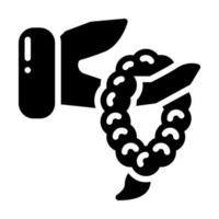 gebed kralen glyph stijl icoon vector