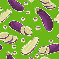 biologisch aubergine groente, groenten plakjes vector