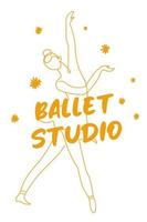 ballet studio, bal dans centrum minimalistische logo vector