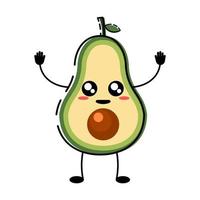 avocado schattig tekenfilm vector illustratie