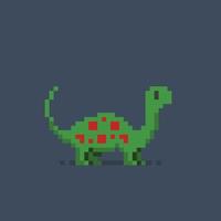 brontosaur in pixel kunst stijl vector