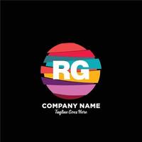 rg eerste logo met kleurrijk sjabloon vector. vector