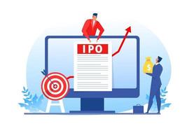 mensen uit het bedrijfsleven werken aan een ipo vector