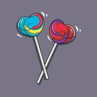 nog steeds leven. hart vorm lolly vector illustratie vrij downloaden