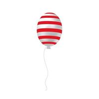 gestreept ballon, rood en wit. gemakkelijk 3 in een omvangrijk bal. voor de ontwerp van ansichtkaarten voor juli 4 en verjaardag vector