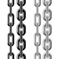 naadloos keten patroon. zwart en zilver metalen keten textuur. vector illustratie geïsoleerd Aan wit achtergrond