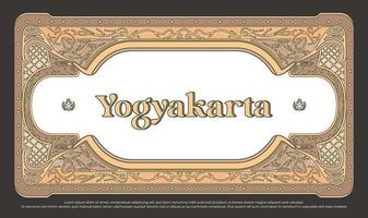 luxe Yogyakarta typografie met grens decoratie bloem, abstract kader illustratie vector