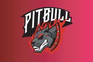 pitbull mascotte logo voor esport team illustratie vector