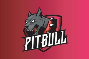 pitbull mascotte logo voor esport team illustratie vector