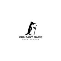 koning van pinguïns logo vector ontwerp sjabloon