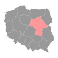 Mazovië woiwodschap kaart, provincie van Polen. vector illustratie.