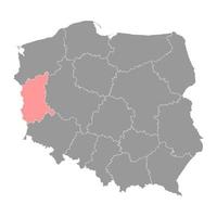 lubusz woiwodschap kaart, provincie van Polen. vector illustratie.