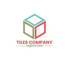 tegels logo ontwerp Aan wit achtergrond, vector illustratie.