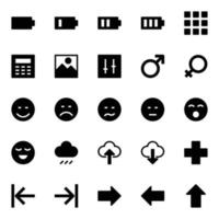 glyph pictogrammen voor universeel, web. vector