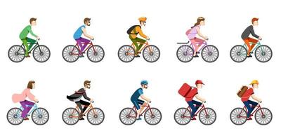 fiets rijden vector reeks verzameling grafisch clip art ontwerp