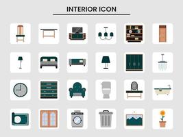 interieur icoon met vlak stijl vector