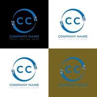 cc brief logo creatief ontwerp. cc uniek ontwerp. vector