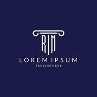 rm logo monogram met pijler vorm ontwerpen vector