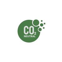 koolstof neutrale logo. emissie vrij modern teken. vector