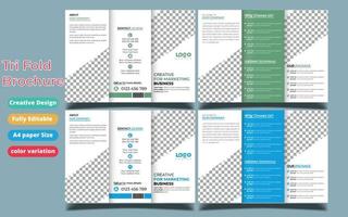 zakelijke brochuresjabloon in drievoudige lay-out. corporate design folder met vervangbare afbeelding. vector