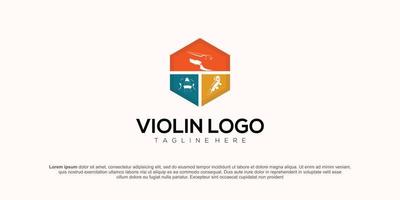 viool altviool viool cello piano dubbele bas muziek- instrument logo ontwerp vector