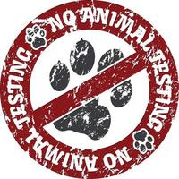 rood etiket protesteren tegen dier testen, vector beeld