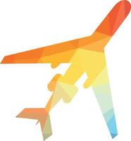 gekleurde silhouet van een vliegtuig in vlucht vector