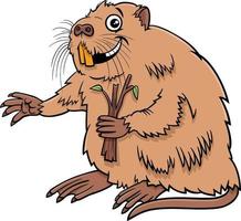 cartoon grappig nutria komisch dierlijk karakter vector