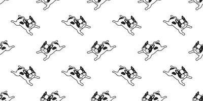 hond naadloos patroon vector Frans bulldog geïsoleerd behang tekening achtergrond tekenfilm wit