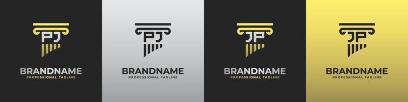 brief jp of pj advocaat logo, geschikt voor ieder bedrijf verwant naar advocaat met jp of pj initialen. vector
