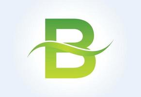 helling b brief logo ontwerp met zucht, vector illustratie